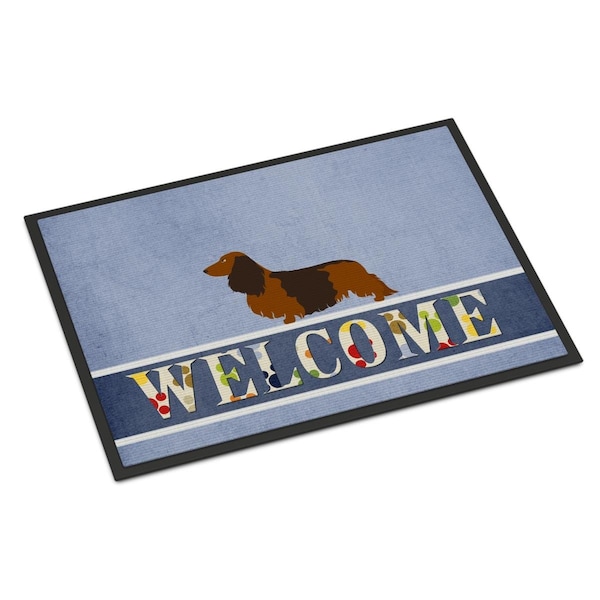 Carolines Treasures Longhaired Dachshund Welcome Indoor or Outdoor Mat - 18 x 27 in. CA69187 - main